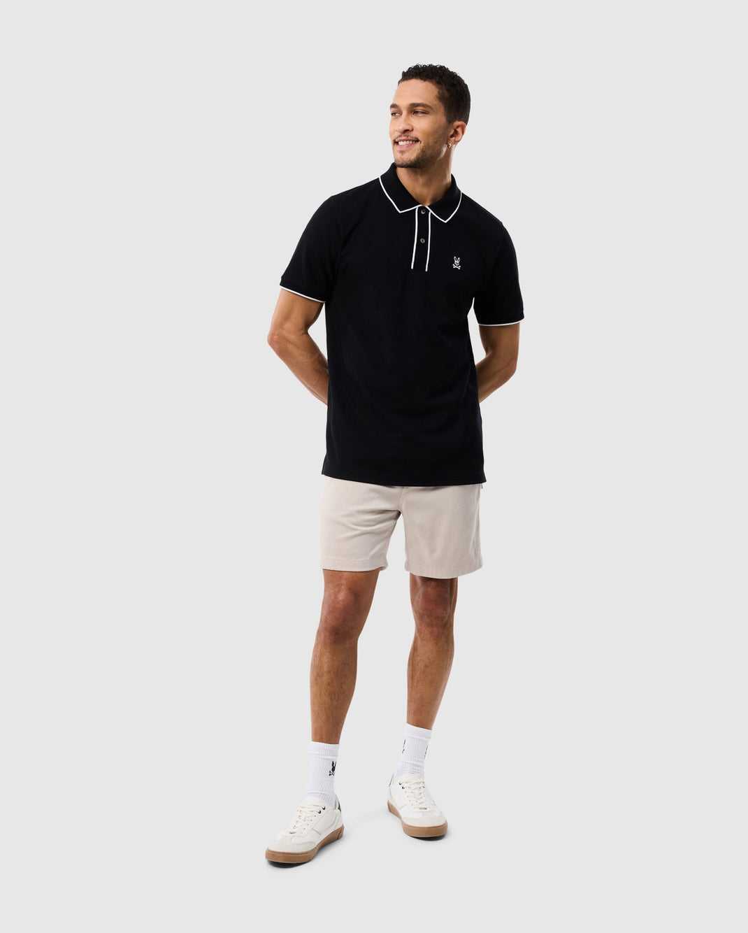 Polos Psycho Bunny Dallas Pique Polo Shirt Noir Blanche Homme | CNX-90346644